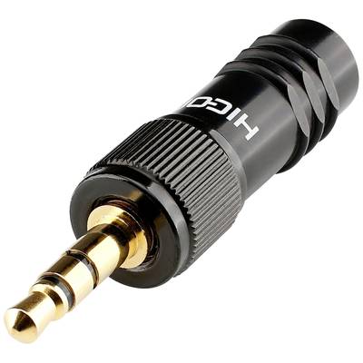 Hicon HI-J35S-SCREW-M Klinken-Steckverbinder 3.5 mm Stecker, gerade Polzahl: 3 Stereo Schwarz 1 St. 