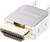 Silberner HDMI-Anschluss mit goldfarbener Umrandung, geeignet für den Anschluss von Audio- und Videogeräten.