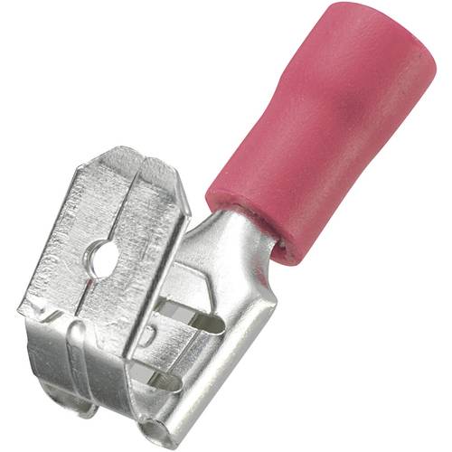 TRU COMPONENTS 1583092 Flachsteckhülse mit Abzweig Steckbreite: 6.30 mm Steckdicke: 0.80 mm 180 ° Teilisoliert Rot 1 St.