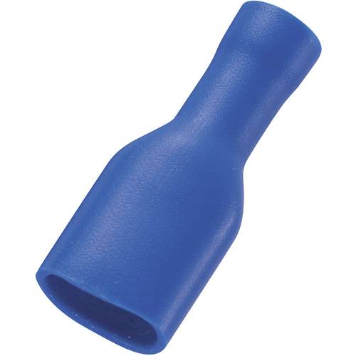 TRU COMPONENTS 737840-6.35 Flachsteckhülse Steckbreite: 6.35 mm Steckdicke: 0.8 mm 180 ° Vollisoliert Blau 50 St.