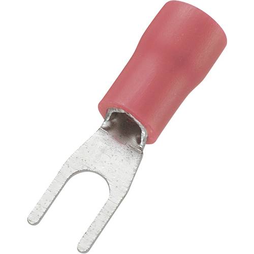 TRU COMPONENTS 745224 Gabelkabelschuh 0.50 mm² 1.50 mm² Loch-Ø=3.2 mm Teilisoliert Rot 100 St.