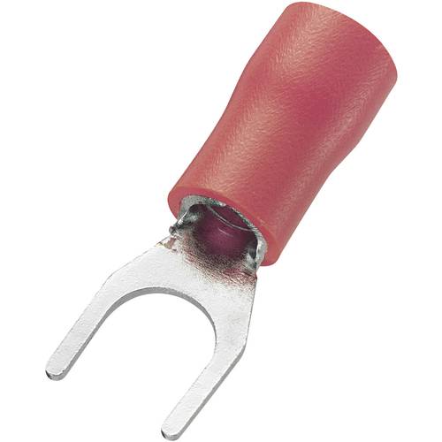 TRU COMPONENTS 745254 Gabelkabelschuh 0.50 mm² 1.50 mm² Loch-Ø=4.3 mm Teilisoliert Rot 100 St.