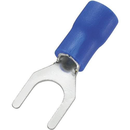 TRU COMPONENTS 745325 Gabelkabelschuh 1.50 mm² 2.50 mm² Loch-Ø=5.3 mm Teilisoliert Blau 100 St.