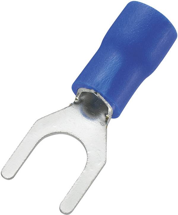 TRU COMPONENTS 745325 Gabelkabelschuh  1.50 mm² 2.50 mm² Loch-Ø=5.3 mm Teilisoliert Blau 100 St.