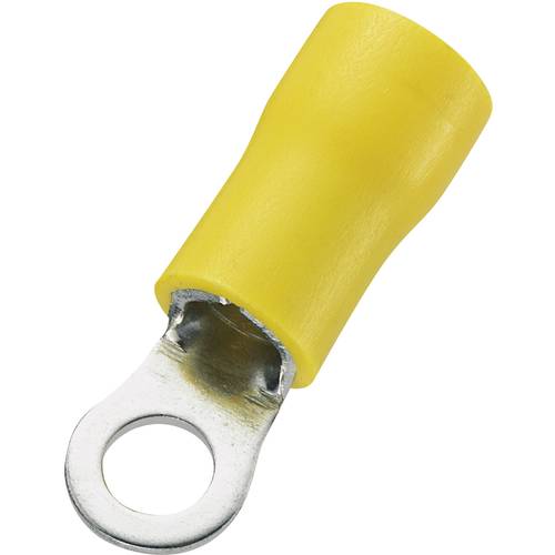 TRU COMPONENTS 746628 Ringkabelschuh Querschnitt (max.)=6 mm² Loch-Ø=4.3 mm Teilisoliert Gelb 50 St.