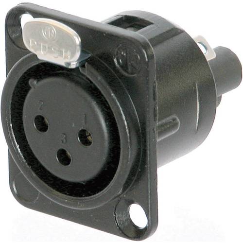 Neutrik NC3FD-S-1-B XLR-Steckverbinder Flanschbuchse, Kontakte gerade Polzahl: 3 Schwarz 1 St.