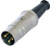 Rean AV NYS321G DIN-Rundsteckverbinder Stecker, gerade Polzahl: 3 Schwarz 1 St.