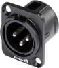 Hicon HI-X3DM-M XLR-Steckverbinder Flanschstecker, Kontakte gerade Polzahl: 3 Schwarz 1 St.