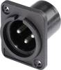 Hicon HI-X3DM-P XLR-Steckverbinder Flanschstecker, Kontakte gerade Polzahl: 3 Schwarz 1 St.