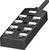 Schwarze Steuerbox mit acht Anschlüssen und Kabel, oft für industrielle Anwendungen genutzt.
