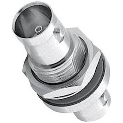 Metallische Steckverbindung mit Gewinde und Dichtungsring, geeignet für elektronische Anwendungen.