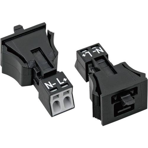 WAGO 890-712 Netz-Steckverbinder WINSTA MINI Stecker, gerade Gesamtpolzahl: 2 16 A Schwarz 1 St.