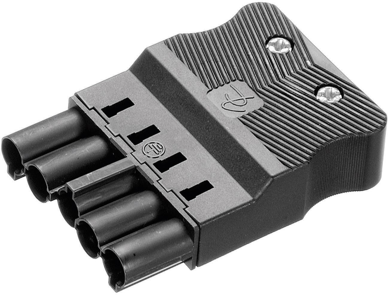 ADELS-CONTACT 18004 Netz-Steckverbinder AC Stecker, gerade Gesamtpolzahl: 4 + PE 16 A Schwarz 1