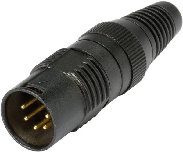 Hicon HI-X5CM-G XLR-Steckverbinder Stecker, gerade Polzahl: 5  Schwarz 1 St.