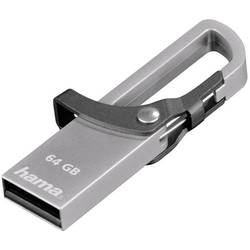 Image of Hama FlashPen Hook-Style USB-Stick 64 GB Grau 123922 USB 2.0