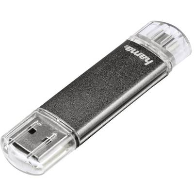 Hama FlashPen "Laeta Twin" USB-Zusatzspeicher Smartphone/Tablet Grau 8 GB USB 2.0, Micro USB 2.0