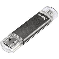Image of Hama FlashPen Laeta Twin USB-Zusatzspeicher Smartphone/Tablet Grau 16 GB USB 2.0, Micro USB 2.0