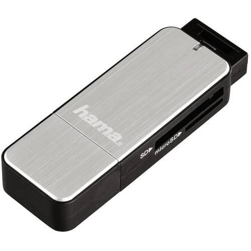 Thumbnail - hama 00123900 USB-3.0-Kartenleser, SD/microSD, Silber