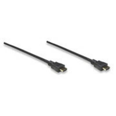 Zwei schwarze HDMI-Kabel mit identischen Anschlüssen an jedem Ende liegen nebeneinander auf einem weißen Hintergrund.