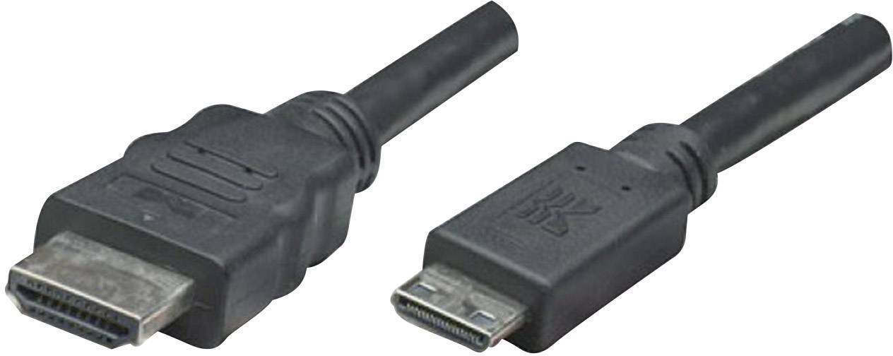 MANHATTAN HDMI Anschlusskabel [1x HDMI-Stecker - 1x HDMI-Stecker C Mini] 1.80 m Schwarz Manhattan