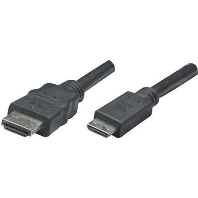Manhattan HDMI Anschlusskabel HDMI-A Stecker, HDMI-Mini-C Stecker 1.80 m Schwarz 304955-CG Ultra HD (4k) HDMI HDMI-Kabel