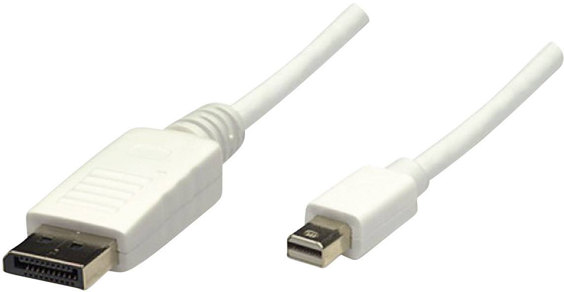 MANHATTAN DisplayPort Anschlusskabel [1x Mini-DisplayPort Stecker - 1x DisplayPort Stecker] 2 m Weiß