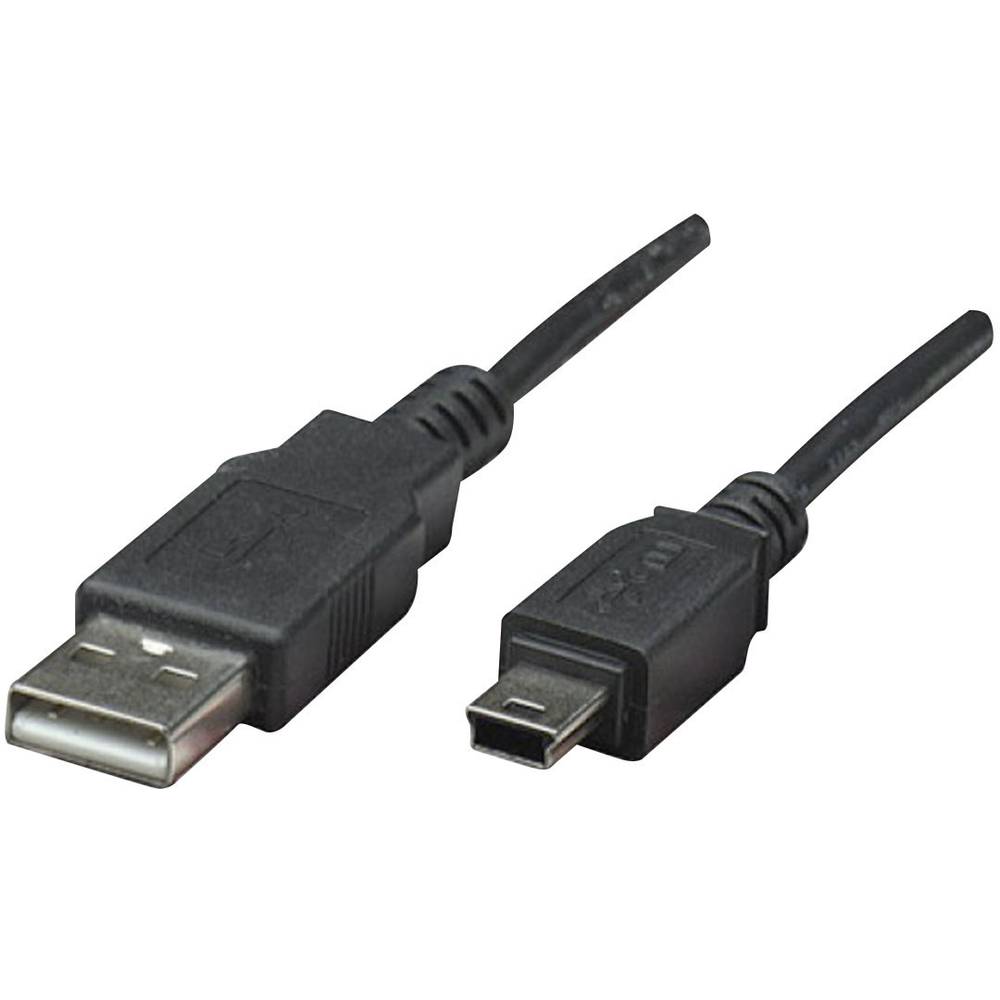 Manhattan USB-A 2.0 Mini USB-B 2.0, 1.8m, Black (333375)