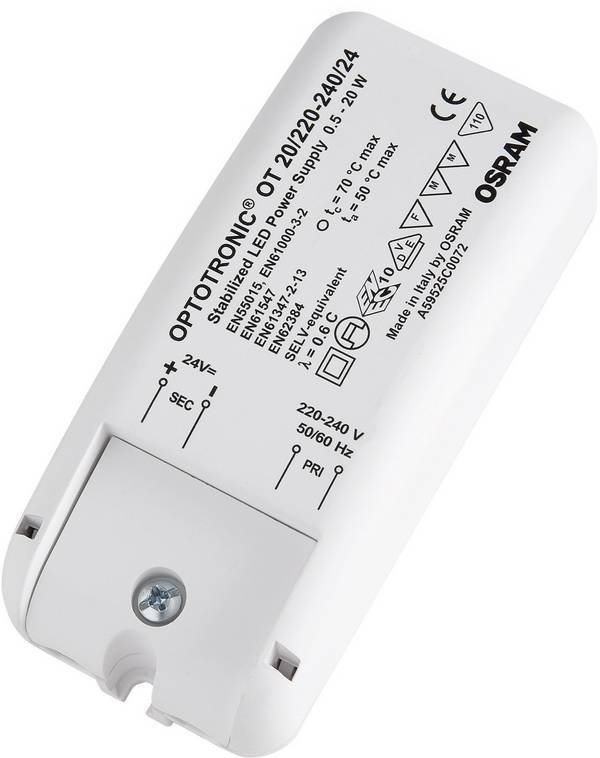 OSRAM HOMELIGHTING OT 20/220-240/24 VS20 LED-Trafo Konstantspannung 20 W 0.02 - 0.83 A 24 V/DC Outdoor 1 St.