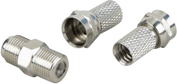 Schwaiger KVBS70531 F-Verbinder-Set Anschlüsse: F-Stecker, F-Buchse, F-Buchse, F-Stecker Kabel-Durchmesser: 7 mm 1 Set