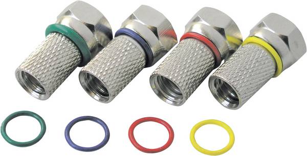 Schwaiger FSTFR7004531 F-Stecker mit Farbringen Anschlüsse: F-Stecker 4 St.