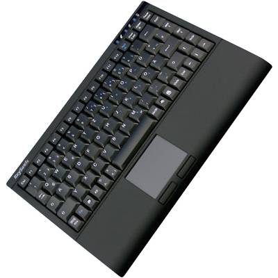Keysonic ACK-540U+ USB Tastatur Deutsch, QWERTZ Schwarz Integriertes Touchpad, Maustasten 