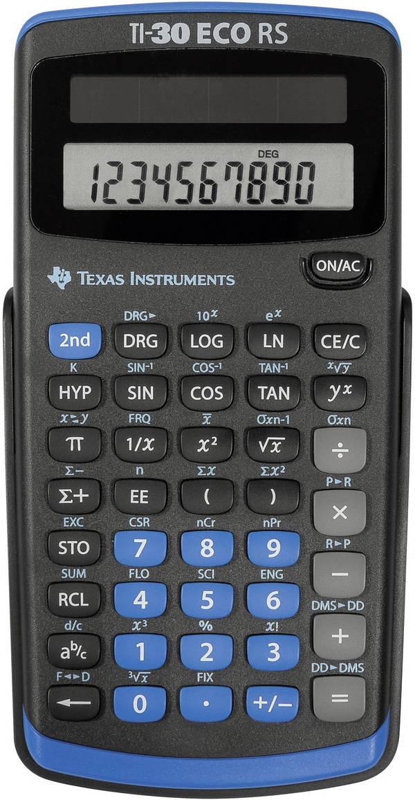 Texas Instruments TI-30 ECO RS Schulrechner Schwarz Display (Stellen): 10 solarbetrieben (B x H x T) 71 x 13 x 147 mm