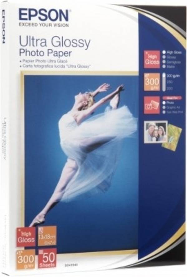 Epson Ultra Glossy Photo Paper - 10x15cm - 50 Blätter, Ultra Glanz, 300 g/m², 10x15 cm, Prospekt, Kalender, Cards and