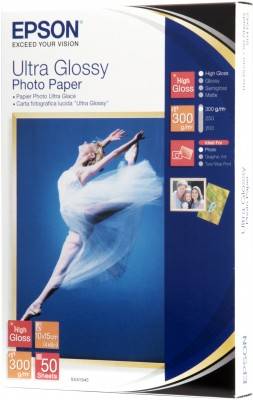 Epson Ultra Glossy Photo Paper - 10x15cm - 50 Blätter, Ultra Glanz, 300 g/m², 10x15 cm, Prospekt, Kalender, Cards and-1