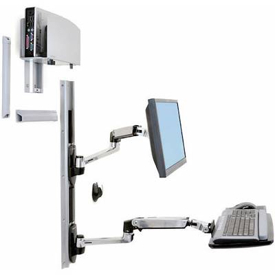 Ergotron LX 1fach Monitor-Wandhalterung 30,5 cm (12") - 81,3 cm (32") Schwarz, Silber Höhenverstellbar, Tastaturablage, 