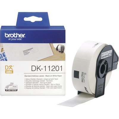 Brother DK-11201 Etiketten Rolle 29 x 90 mm Papier Weiß 400 St. Permanent haftend DK11201 Adress-Etiketten 