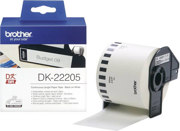 Brother DK-22205 Etiketten Rolle 62 x 62 mm Papier Weiß 1 St. Permanent haftend DK22205 Universal-Etiketten