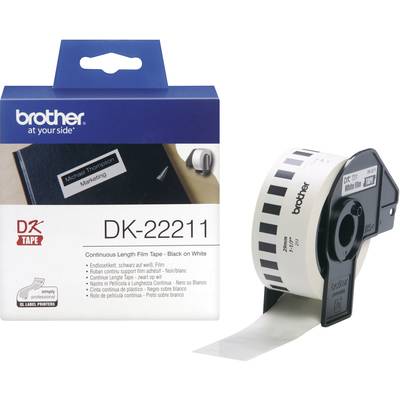 Brother DK-22211 Etiketten Rolle 29 mm x 15.24 m Folie Weiß 1 St. Permanent haftend DK22211 Universal-Etiketten 