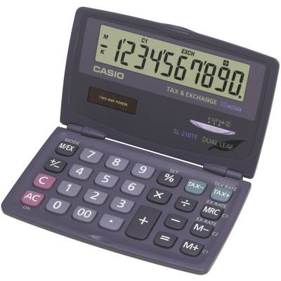 Casio SL-210TE Taschenrechner Anthrazit Display (Stellen): 10 solarbetrieben, batteriebetrieben (L x B x H) 73 x 120 x 1