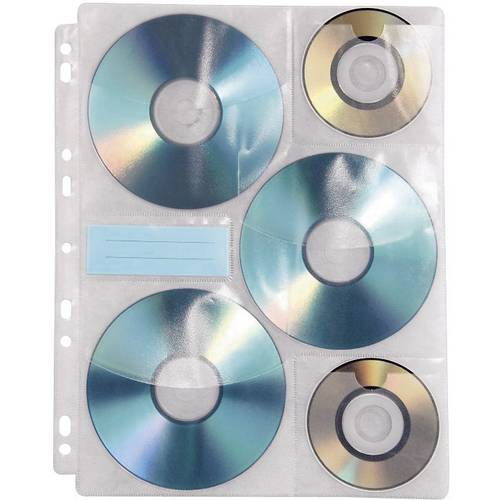 Hama 6fach CD/DVD Ordner-Hülle 6 CDs/DVDs/Blu-rays Kunststoff Transparent-Weiß 10 St. (B x H x T) 238 x 1 x 295 mm 49835