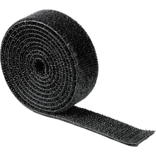 hama 00221007 Klettband beidseitig, universell, 1,9 x 100 cm, Schwarz
