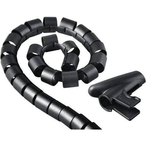 hama 00220997 Flexibler Spiral-Kabelschlauch, universal, 30 mm, 1,5 m, Schwarz
