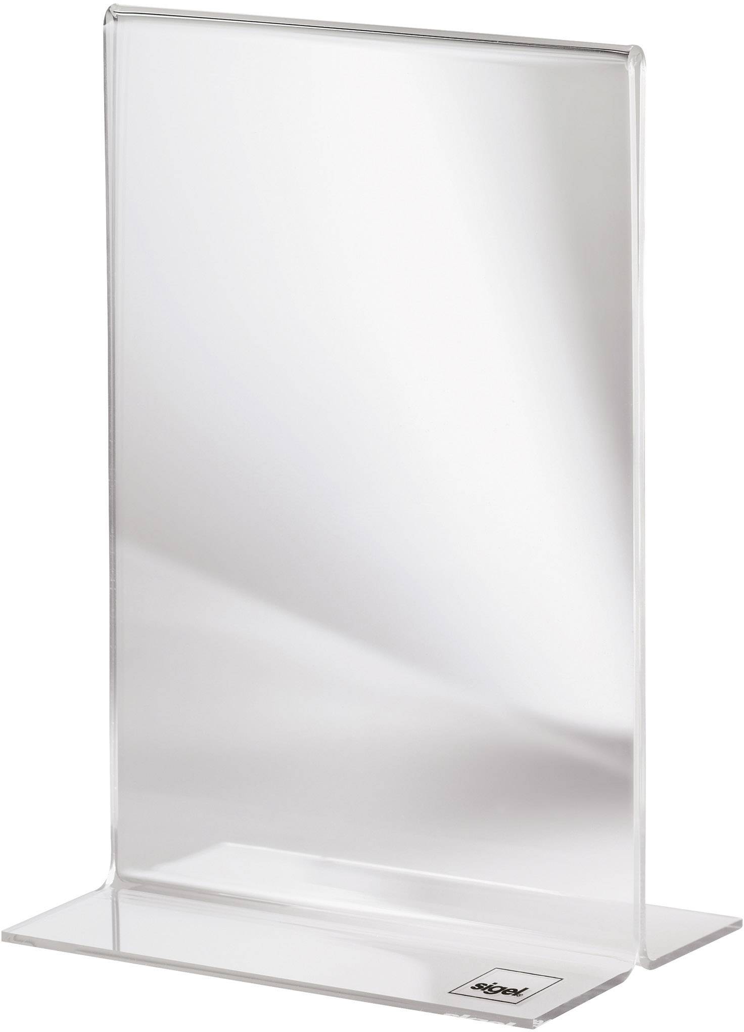 SIGEL Tischaufsteller TA226 DIN A6 105x180mm T-Form Acryl glasklar-0