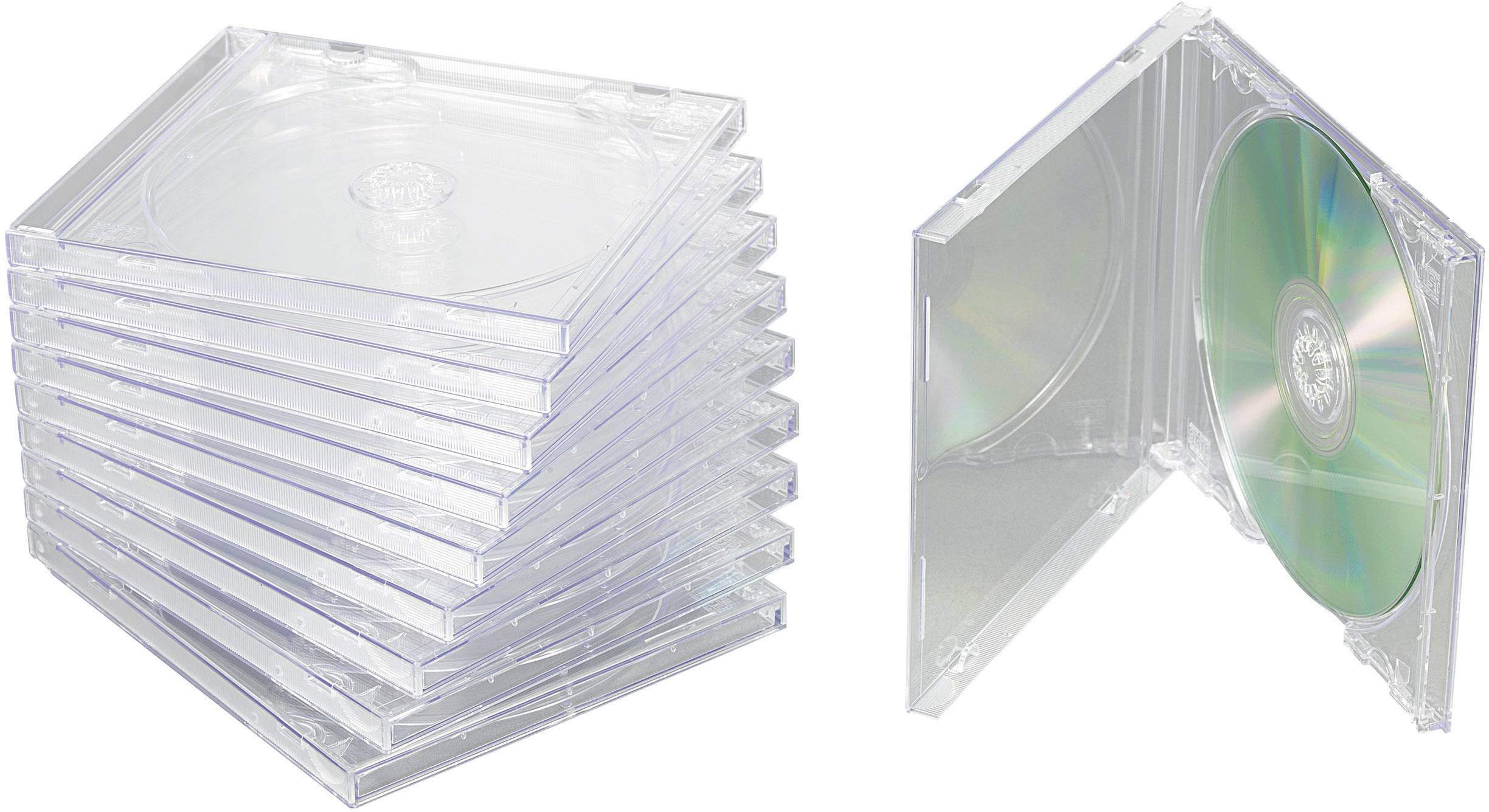 CD Hülle 1 CD/DVD/Blu-Ray Kunststoff Transparent 10 St.