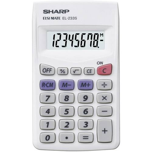 Sharp EL-233 S Taschenrechner Weiß Display (Stellen): 8 batteriebetrieben (B x H x T) 62 x 8 x 105 mm