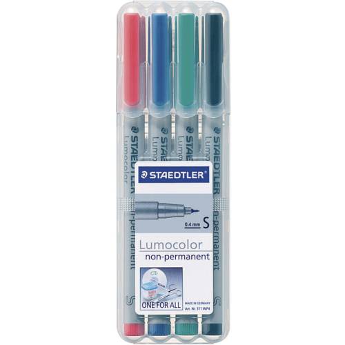 Staedtler Lumocolor® non-permanent pen 311 311 WP4 Universal-Marker Rot, Blau, Grün, Schwarz 0.4 mm