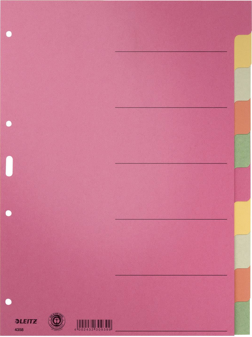 LEITZ Register Leitz 43580000 DIN A4 farbig 6 Blatt Rosa, Gelb, Grau, Orange, Grün 1 Bogen