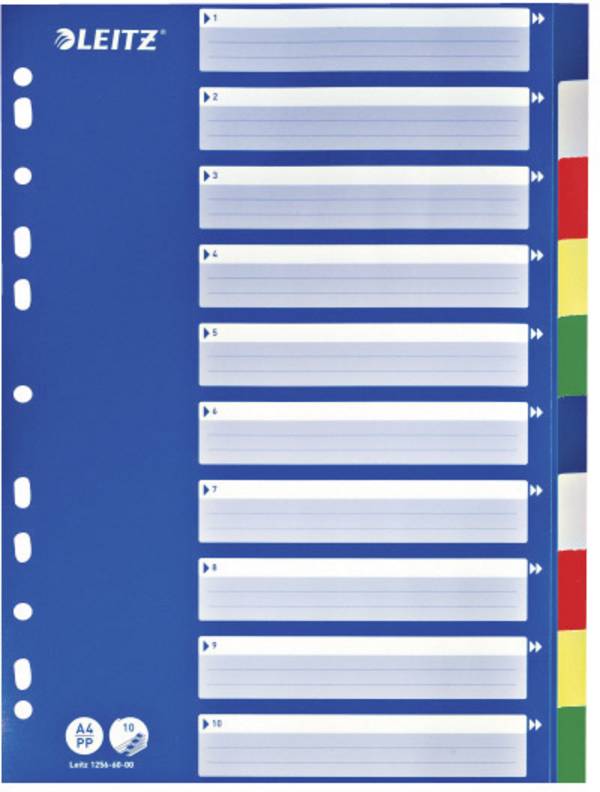 ESSELTE LEITZ - Leitz Standard - Trennelement - 10 Teile - vorgedruckt: 1-10 - für A4 (210 x 297 mm)