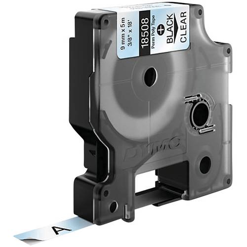 Schriftband DYMO IND RHINO S0718160 Polyester Bandfarbe: Transparent Schriftfarbe:Schwarz 9 mm 5.5 m