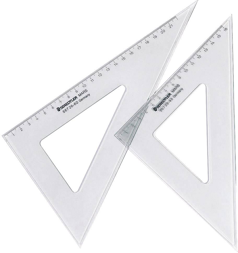 Zeichendreieck 26cm 60/30 Gr. transparent/blau-1